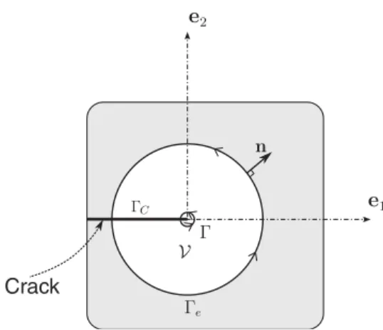Figure 4. Definitions for the domain integral.