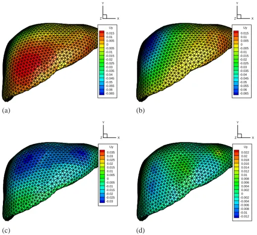 Figure 8. Functions F 1 i .x/, for i D 1, 2, 3, and 20, respectively, for the first order expansion, in the simulation of the Kirchhoff–Saint Venant liver.