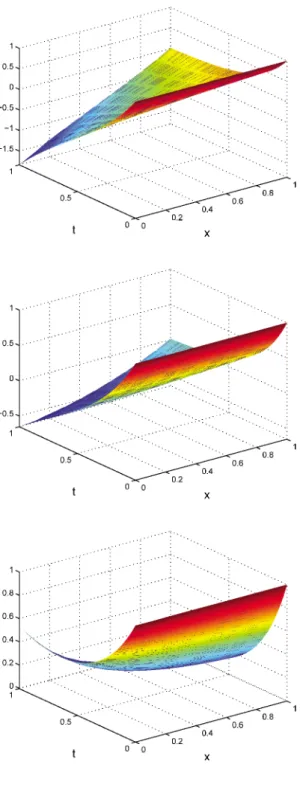 Figure 4: Space-time distribution of species 1 to 5.