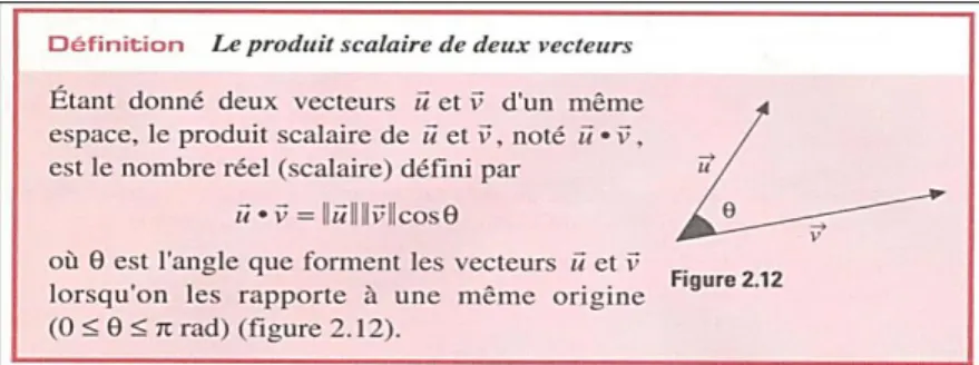 Figure 1: Exemple de définition nominale - produit scalaire (Papillon, 1993, p. 52) 