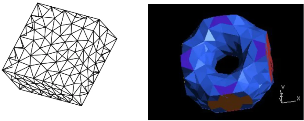 Fig. 2. A coarse mesh and the corresponding iso-zero level set.