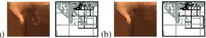 Fig. 3. Redundancies reduction. Left: Projection of Q d in V n . Right: Quads from Q i added in Q d