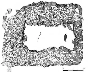 Figure 12 : Plan de la maison n° 3 au sud de l’enclos (d’après Giot,  1982).