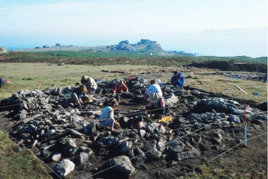Figure 6: Excavation in progress on Yoc’h Island (1987-1990), Iron Age village (photo by  M.Y