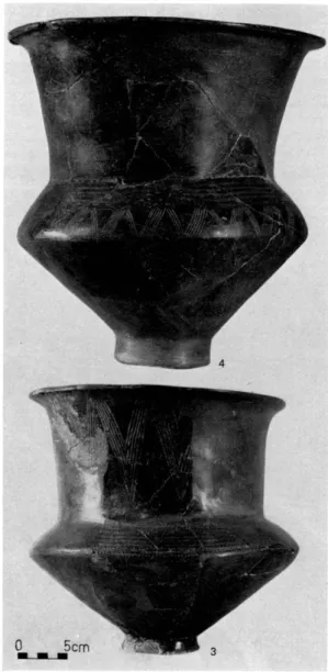 Fig.  9,  n°  3  :  vase complet  (inv.  GS  111)  de  forme  126  A7,  bord  G  21,  fond  62  C,  rapport 91