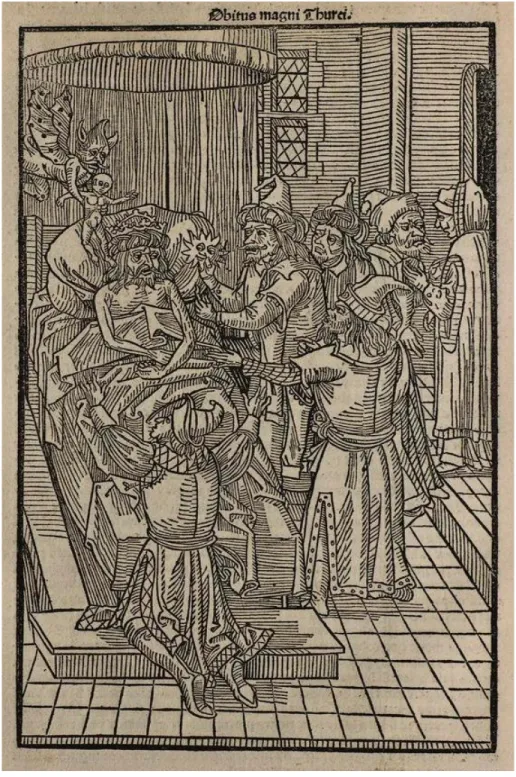 Figure 6 - Johann Reger (éditeur), La mort du Grand Turc, 1496, gravure sur bois, 