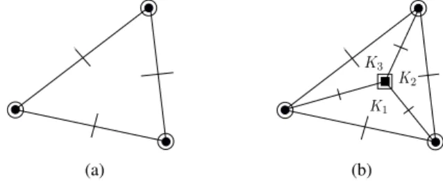 Figure 1. The HCT element (a) and the HCT element in detail (b).