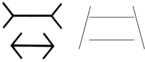 Figure 1.2 : Illusions visuelles de Müller-Lyer  et de Ponzo  