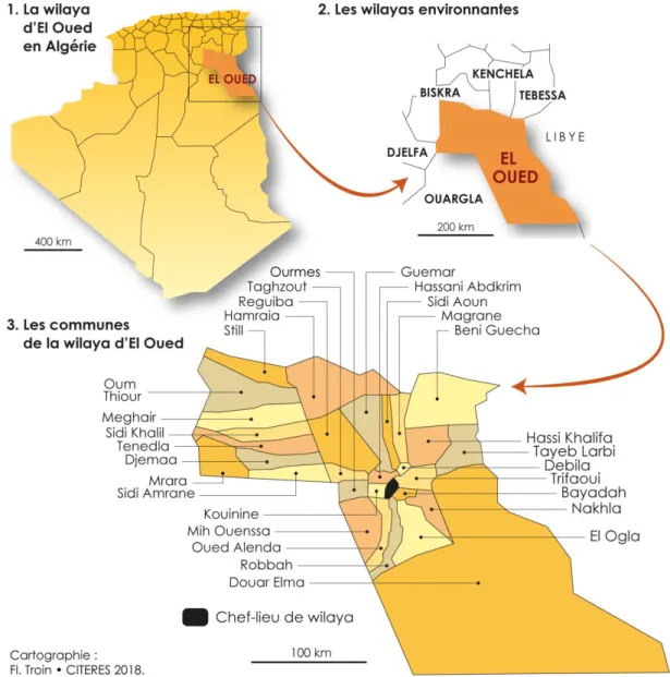 Figure 05 : présentation géographique de la région de Souf  (https://journals.openedition.org/) 