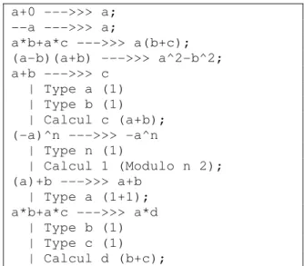 Figure 5 : Exemples de règles de réécritures 