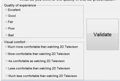 Figure 2: Subjective experiment rating interface 