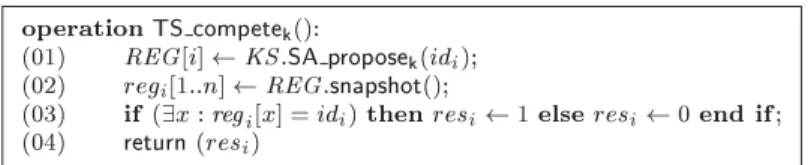 Figure 3: From an ( nk )-SA object to an ( nk )-TS object (code for p i )