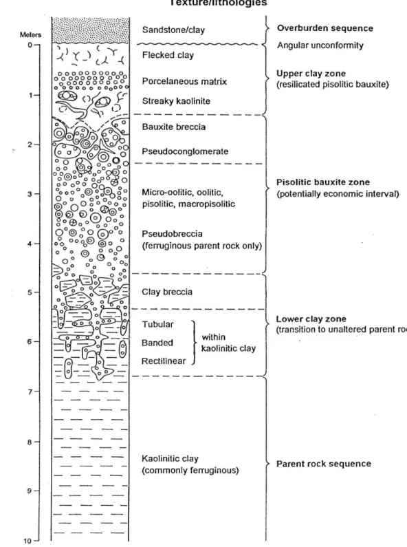Figure 7.  Typical Bauxite profile- South Zone 