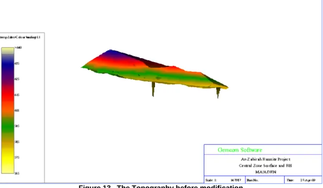 Figure 13.  The Topography before modification 