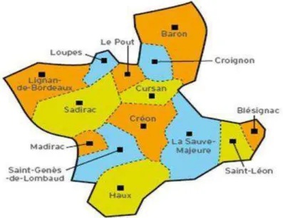 Figure 10 –  Présentation des 14 communes de la Communauté de Communes du Créonnais  (Source : http://www.cc-creonnais.fr) 