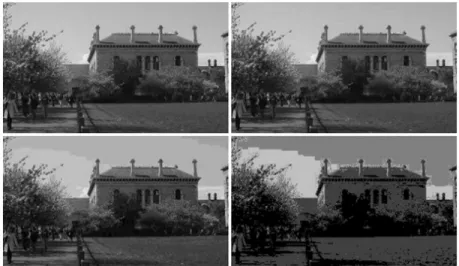 Figure 13: Four different quantizations of the same grey-scale image;