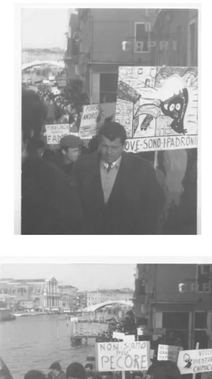 Figure 19 e 20 – Manifestazione  organizzata a Venezia  dopo la fuga della direzione Mira Lanza, foto ricordo  avute da M