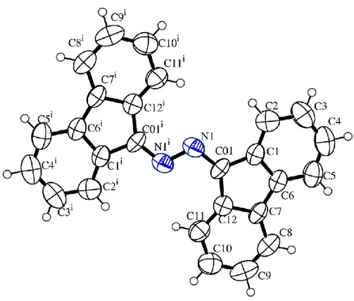 Figura 21: struttura ortep del composto C 12 H 8 CNNCC 12 H 8  (2) 