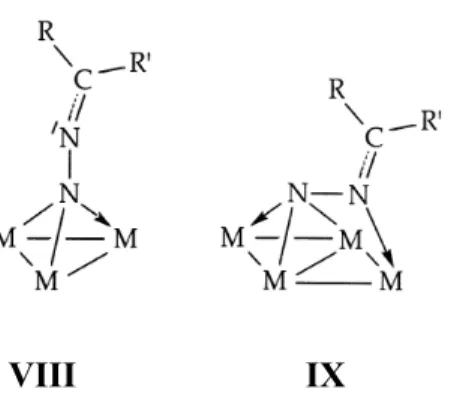 Figura 9. Modalità di coordinazione di diazoalcani con più centri metallici 