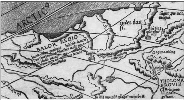 Fig. 6. Dettaglio dell’Asia settentrionale in Martin Waldseemüller,  Universalis cosmographia secundum 