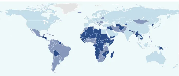 Figure 2: Geographical cyber commitment around the world 