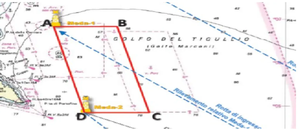 Figura 26 Locazione Boa Meda 1 e 2 sulla mappa dell’AMP di Portofino 