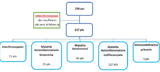 Figura 5. Suddivisione dei pazienti partecipanti allo studio 