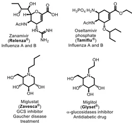 Figure 1. Examples of glycomimetic-based drugs on the market. 