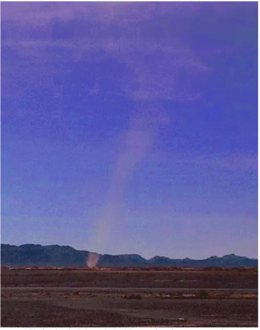 Fig. 2 A dust devil observed a few kilometers from the measurement site. 