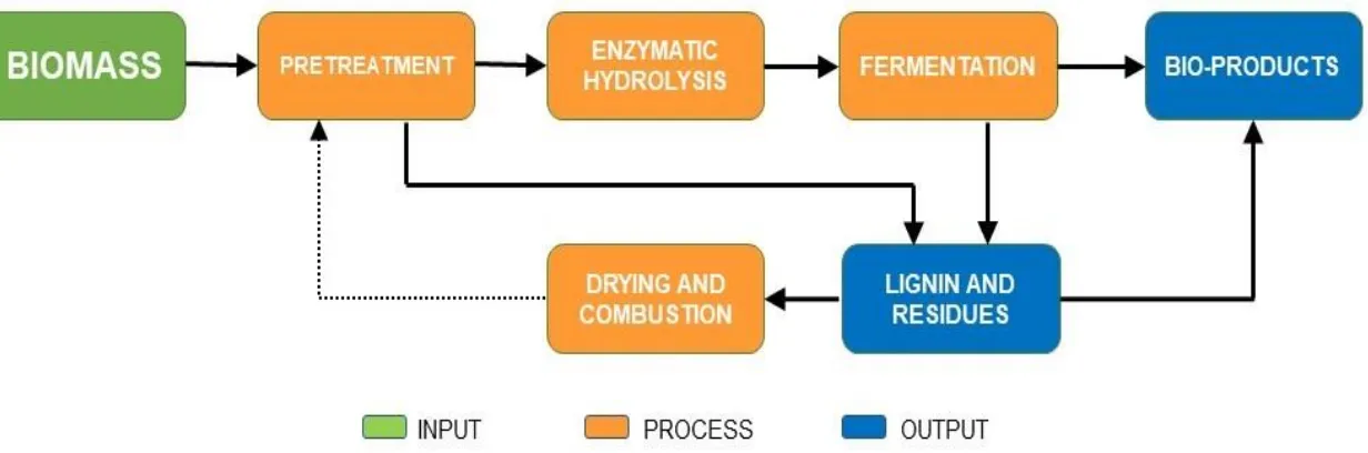 Figure 1.2. Main steps of a biorefinery process.
