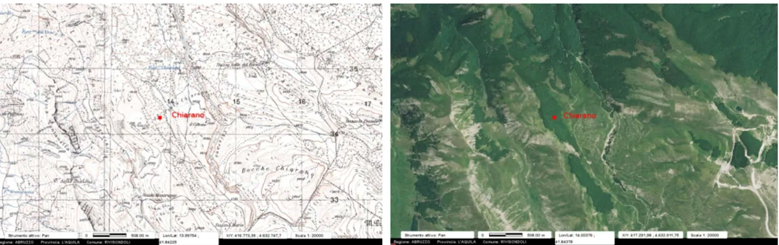 Figura 10. Foto aerea del sito di Chiarano-Sparvera Figura 9. Cartografia del sito Chiarano-Sparvera 