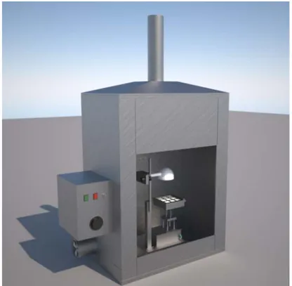 Fig 1 A tridimensional image of the combustion chamber installed at the Institute of Agro-environmental 
