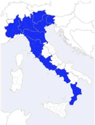 Fig. 3 – Current distribution of Psa in Italy 