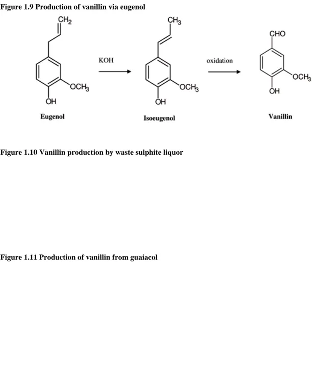 Figure 1.9 Production of vanillin via eugenol