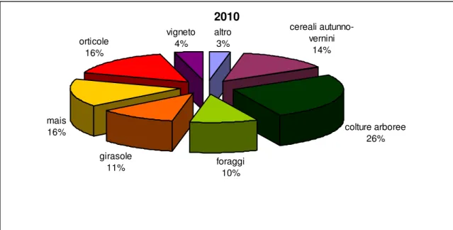 Fig. 14 – Tipologie colturali interessate dai danni da cinghiale in Provincia di  Viterbo (2010) 
