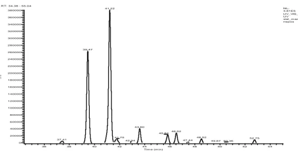 Fig. 16:Cromatogramma UV dell’estratto di Aloe arborescens 