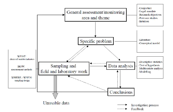 Figura 2.1 - Relazioni tra fasi di un programma di valutazione e monitoraggio (Ferretti 2001)