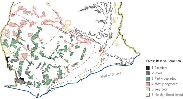 Figure 3 : Forest reserve conditions map of Ghana’s high forest zone.