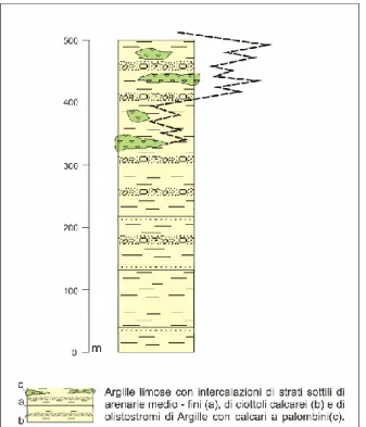 Figura 6: log dell'Unità del F. Paglia nell'area tra il T. Formone, Radicofani e l'alta valle del F