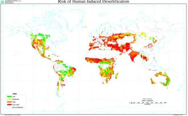 Figure 1.6 – Map of Human Induced Desertification, produced by USDA-NRCS 