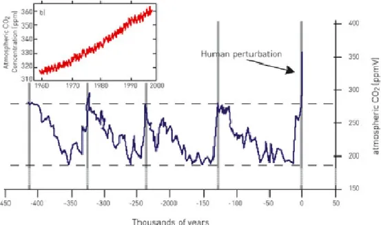 Fig. 2 Recent human influence on the atmospheric CO 2  concentration. Fig. 2 Recent 