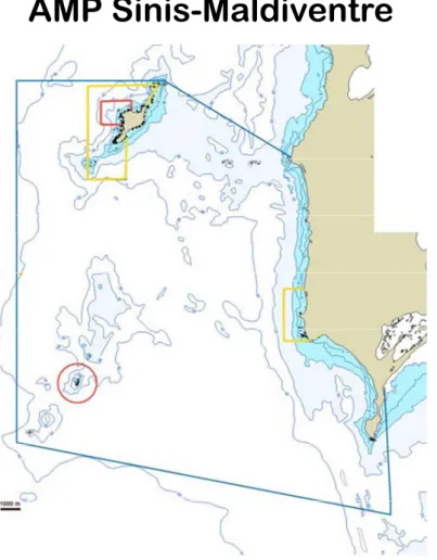 Figura 6 – Cartina dell’Area Marina Protetta del Sinis‐Maldiventre con 