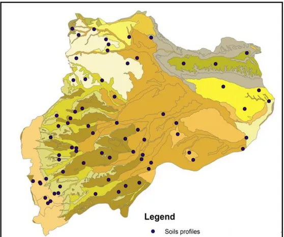 Figure 14: Soil maps and soil samples coordinate (Project ACLA2).