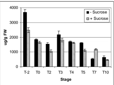 Figure  18.  Soluble  protein  content  in  outer  tepals  of  lily  flower  held  in  water  or 