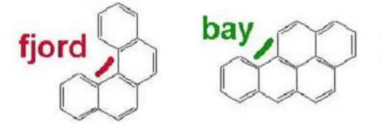 Fig. 10.  Idrocarburi policiclici aromatici  con regione a fiordo e a baia 