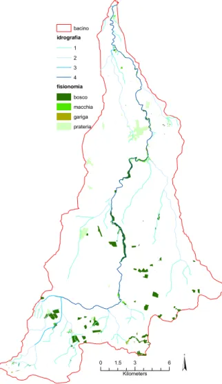 Figura 2.5 – Distribuzione della vegetazione spontanea del bacino idrografico della Lama San  Giorgio