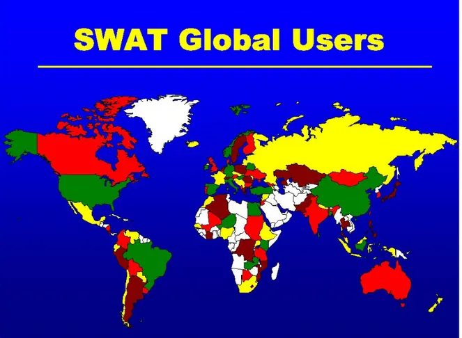 Fig. 4.1. Paesi che attualmente utilizzano SWAT  