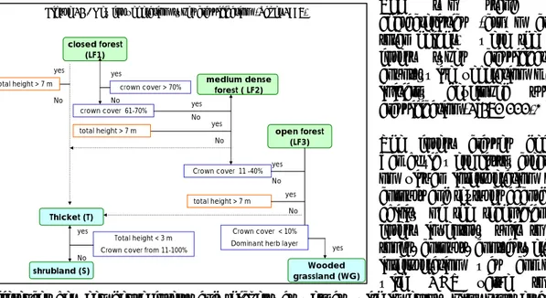 Figure 12 - Key for vegetation types classification (Saket 1995)