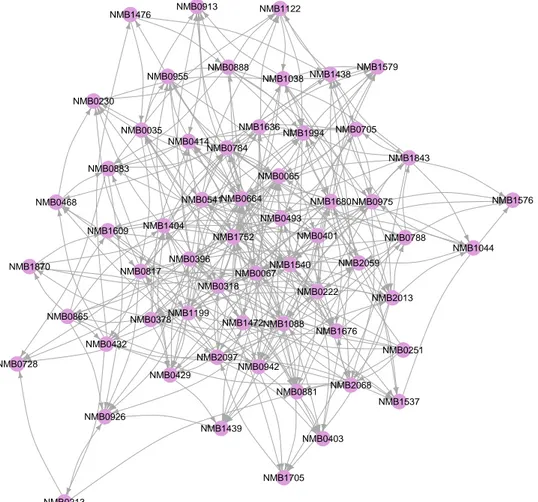 Figure 5.11: Dynamic network of 10-hour relations among genes. It corresponds to the estimate