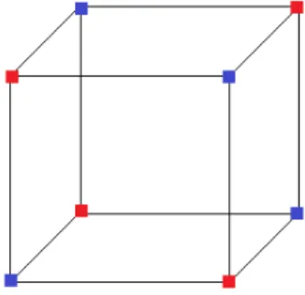 Fig. 2.5: Cubo con nodi colorati secondo il teorema di Konig